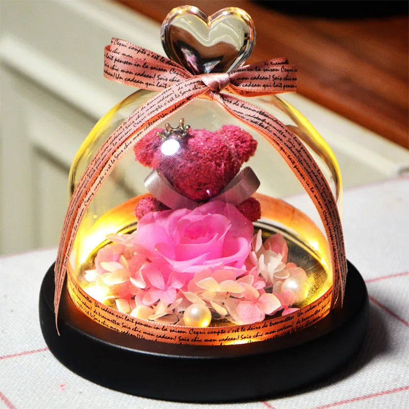 Eternal Rose in Glass Dome with Lights - Exclusive Valentines Day Gift for  the Elite003